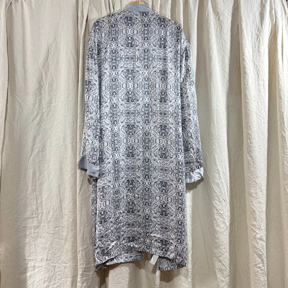 MYK Silk 100% Mulberry Silk Baroque Print Robe Duster 3XL Plus (missing belt) - Picture 4 of 7